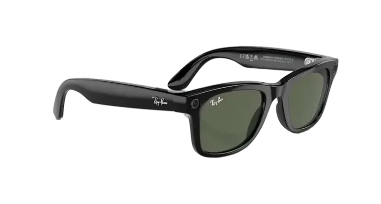 Ray Ban Meta Smart Glasses Wayfarer Shiny Black G-15 Green