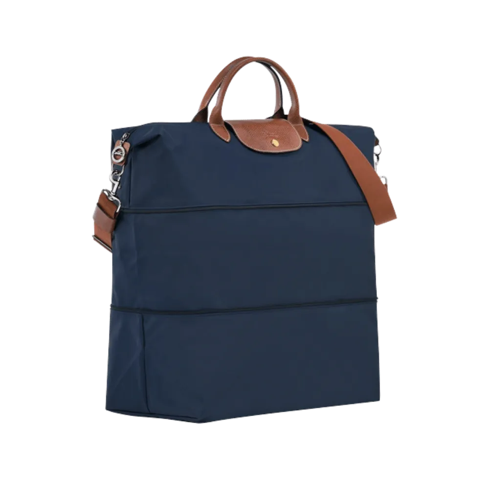 Longchamp Le Pliage Original Travel Bag Expandable Navy - Recycled Canvas