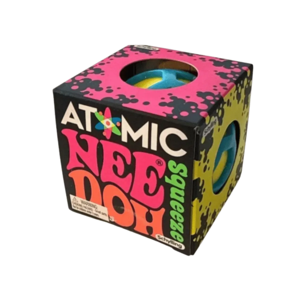 NeeDoh Atomic Squishy Fidget Toy Blue Yellow