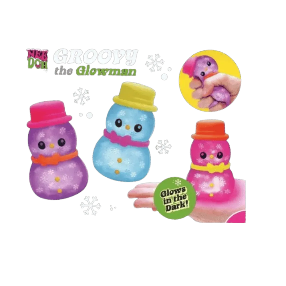 NeeDoh Groovy the Glowman Squishy Fidget Toy Blue