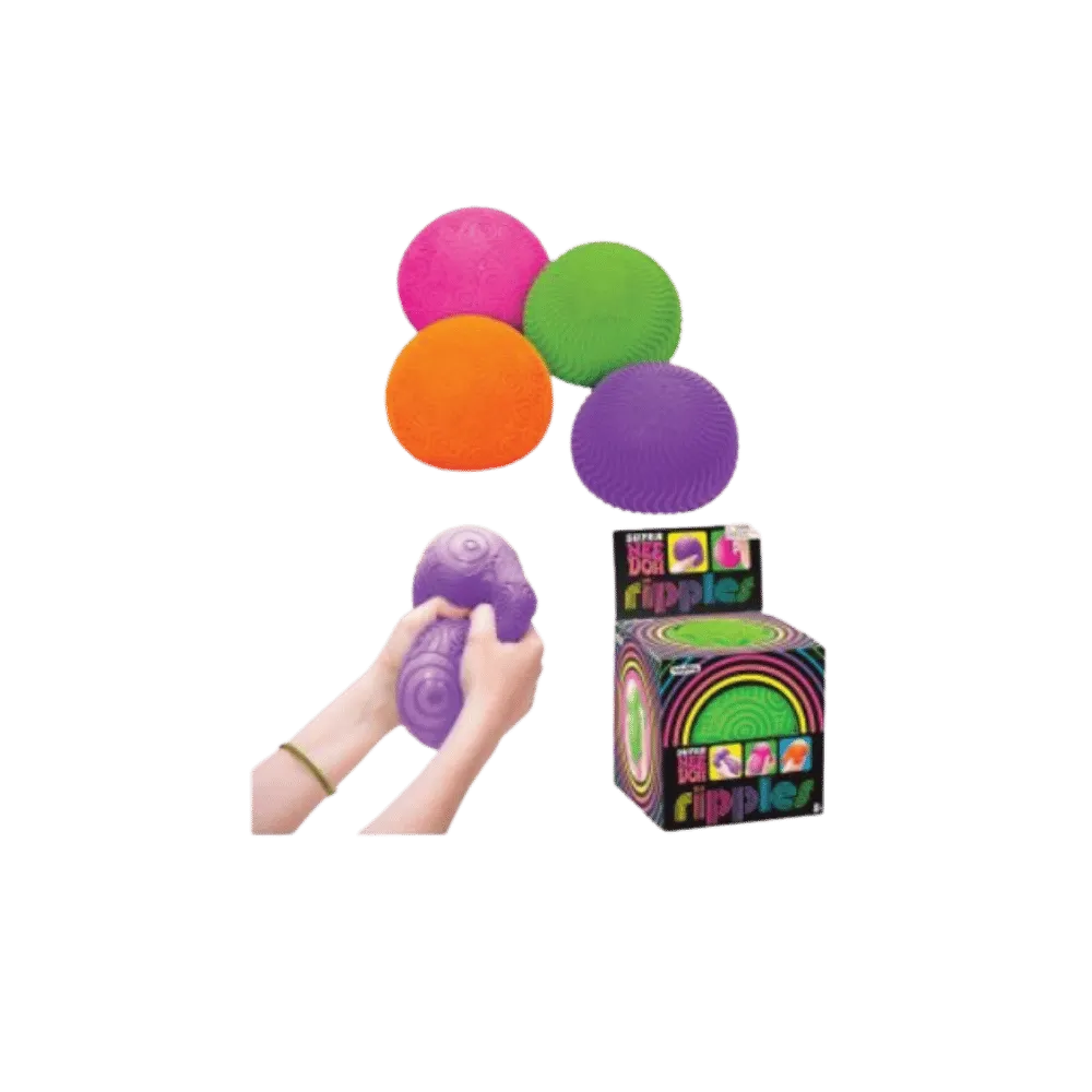 NeeDoh Super Ripples Fidget Ball Set of 4 Pink Purple Green Orange