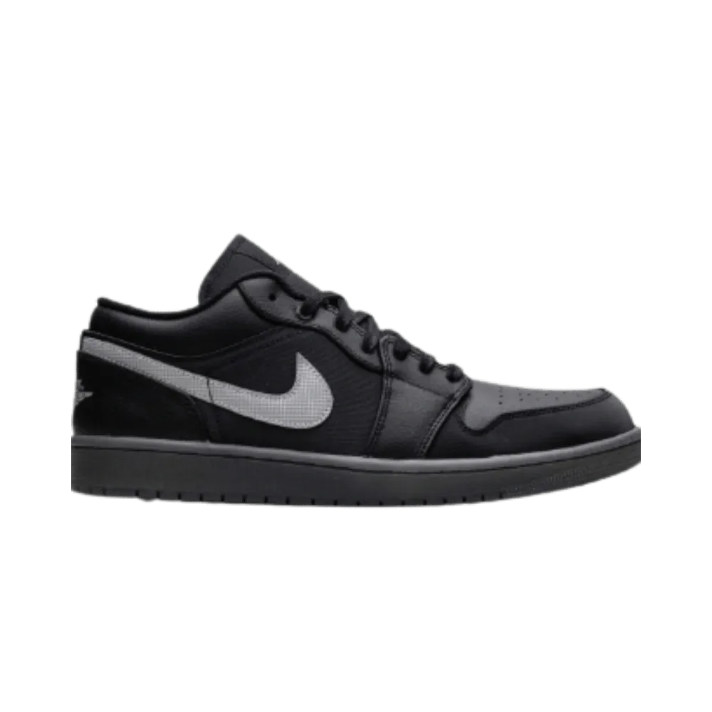 Jordan 1 Low Black White Dark Smoke Grey (REFLECTIVE SWOOSH)