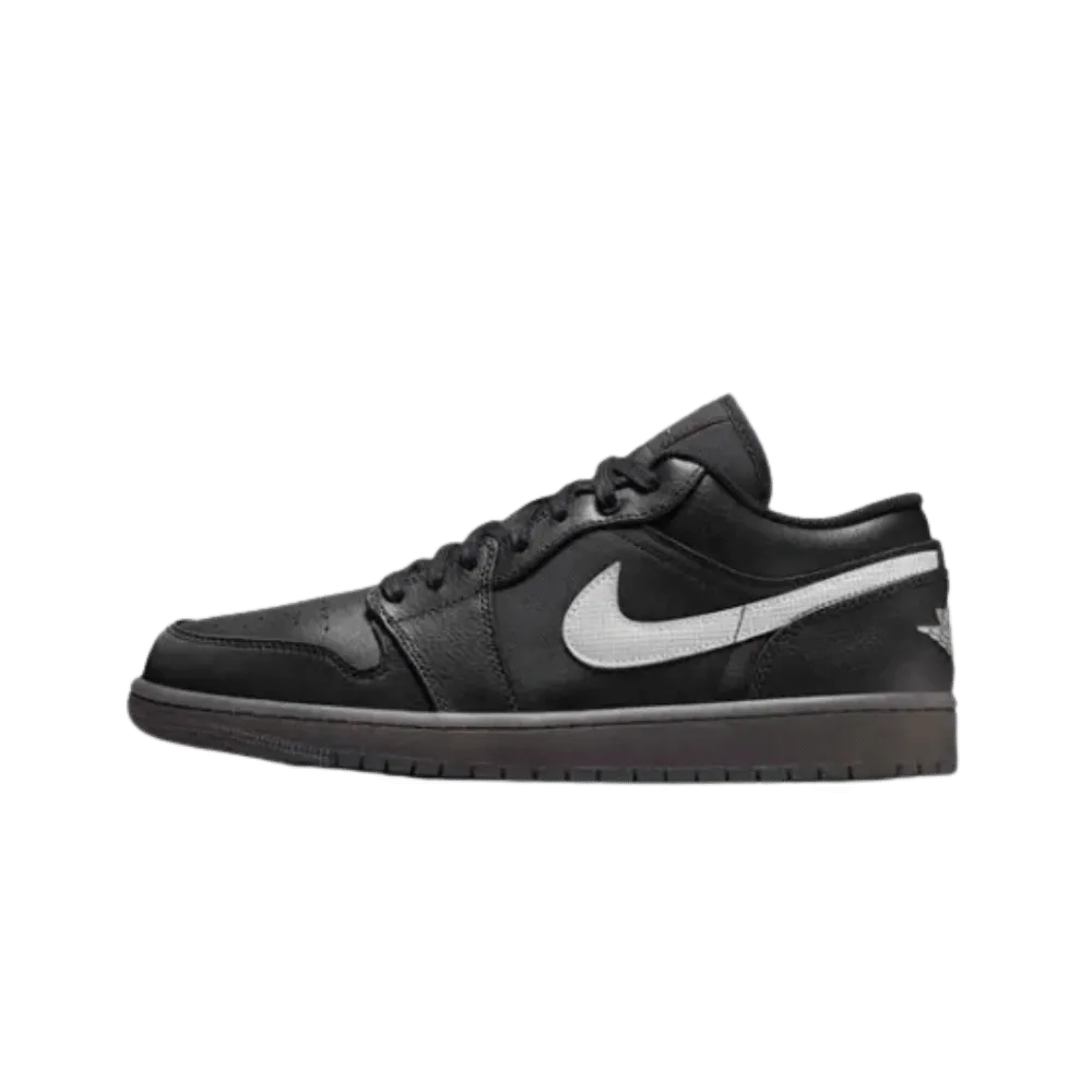 Jordan 1 Low Black White Dark Smoke Grey (REFLECTIVE SWOOSH)
