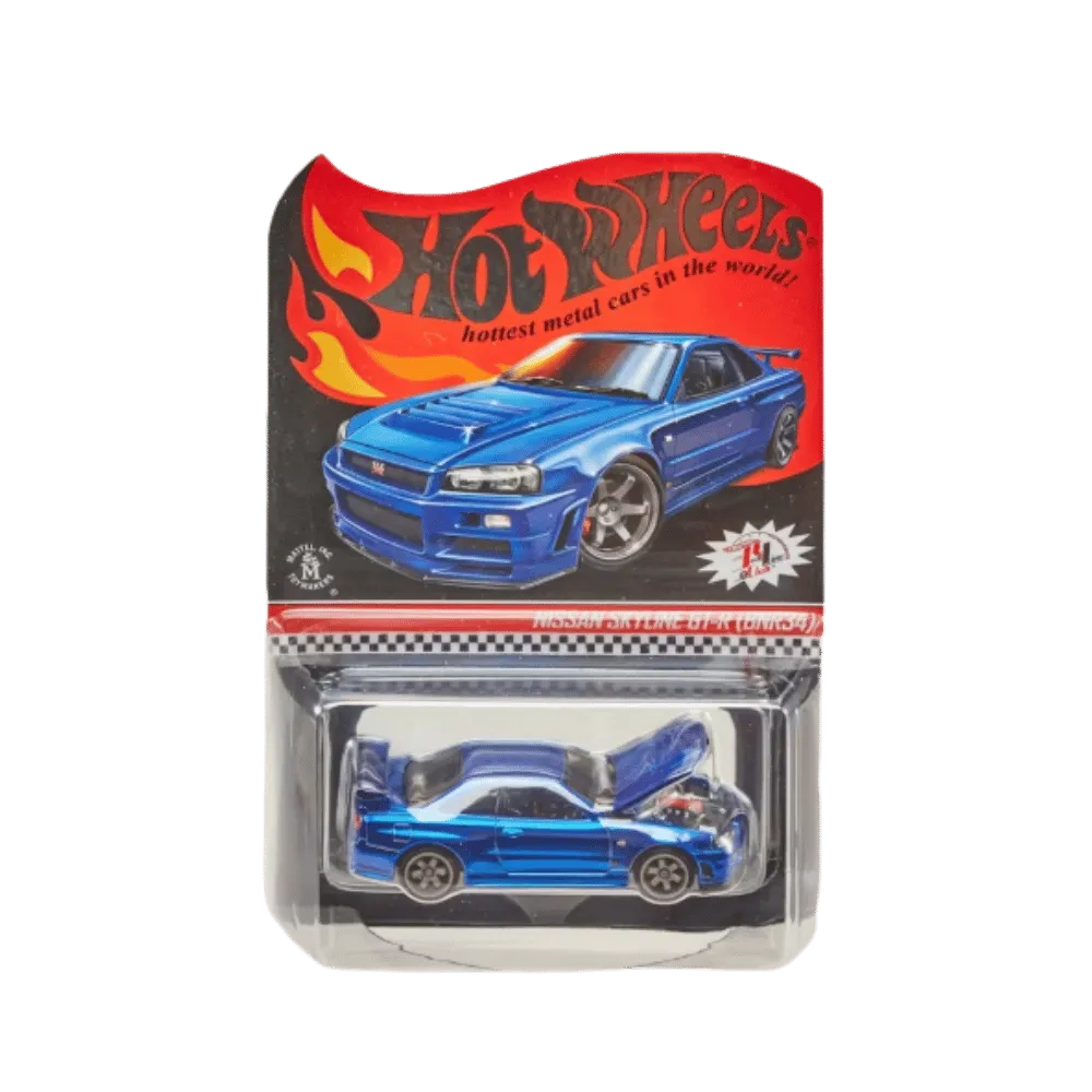 Hot Wheels Rlc Nissan Skyline Gt-R (Bnr34) Spectraflame Race Team Blue