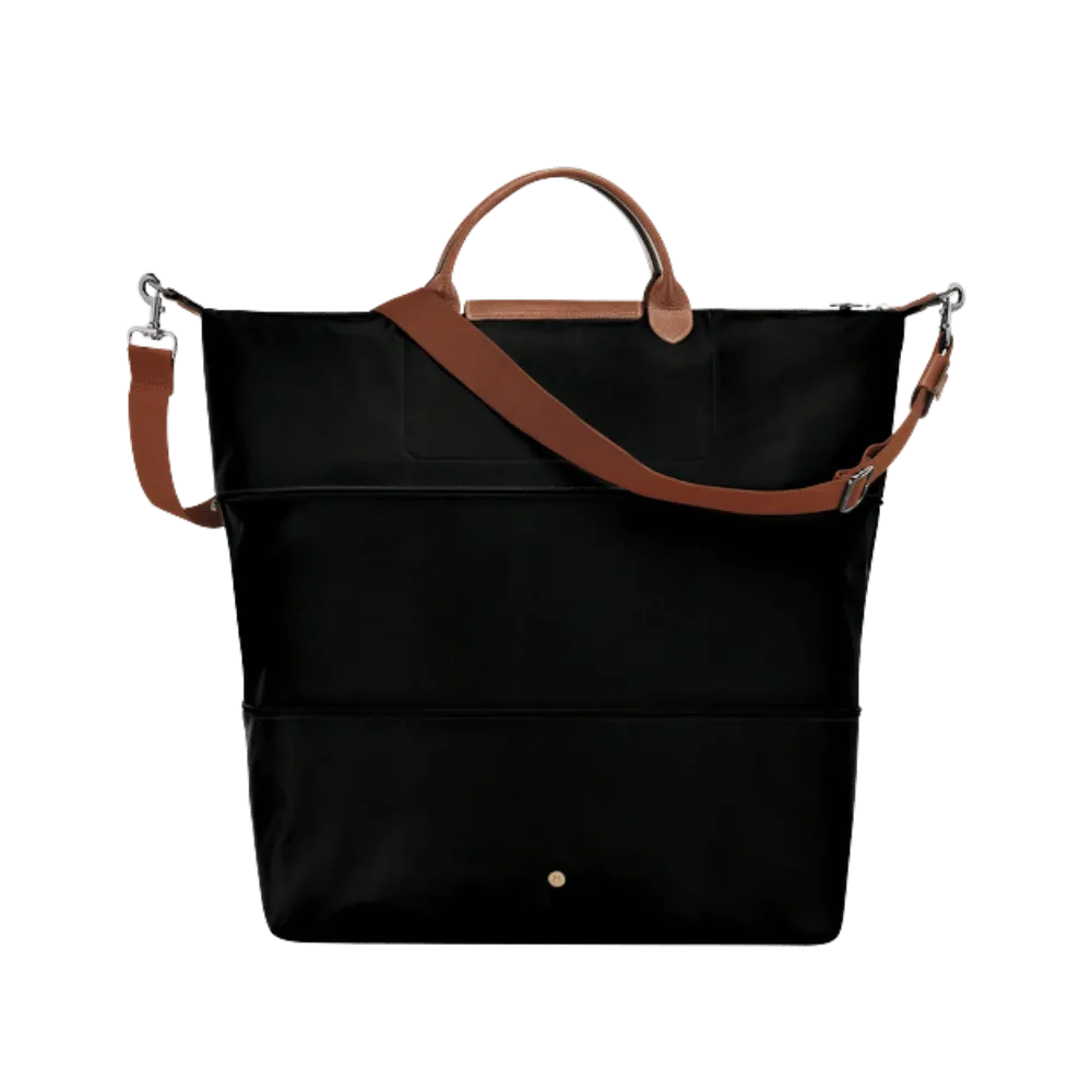 Longchamp Le Pliage Original Travel Bag Expandable Black - Recycled Canvas