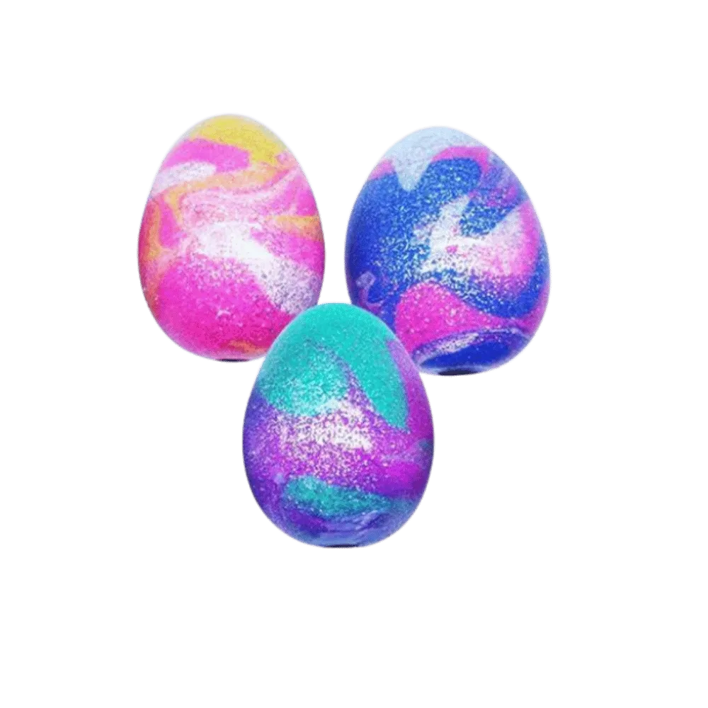 NeeDoh Swirlie Egg Squishy Fidget Toy 3x Lot Orange Purple Pink