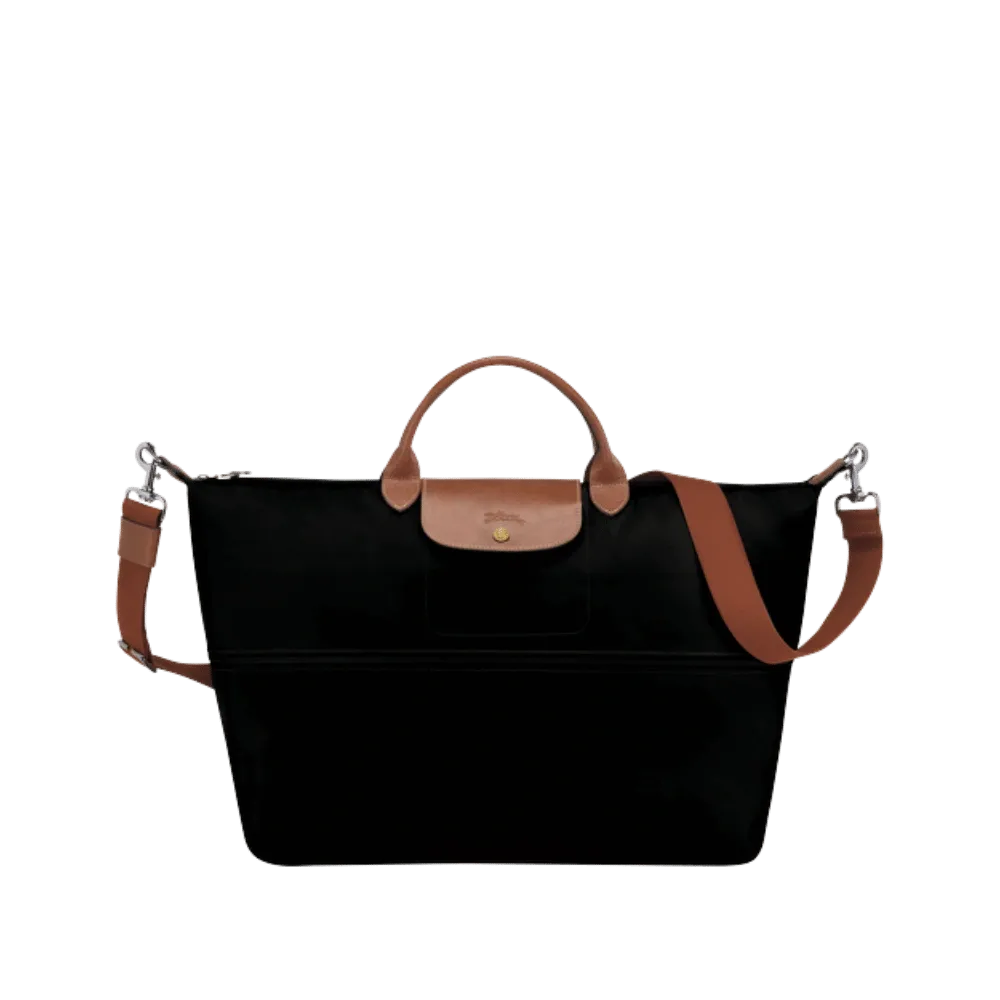 Longchamp Le Pliage Original Travel Bag Expandable Black - Recycled Canvas