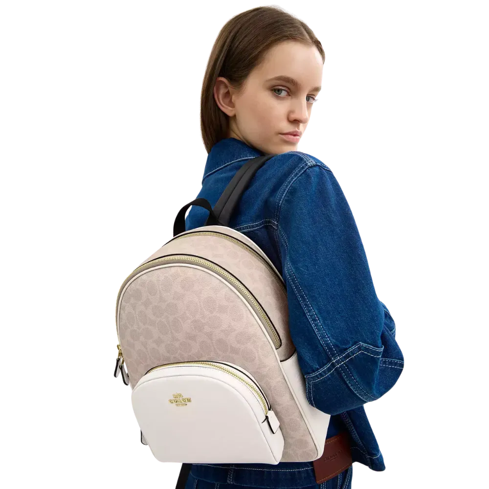 Coach Court Backpack In Signature Canvas Sand Hype Fly India