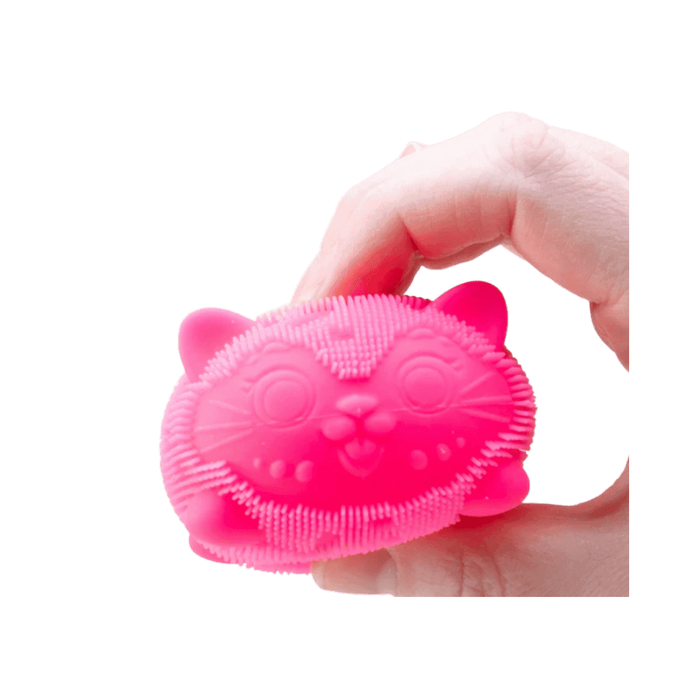 NeeDoh Fuzz Ball Wild Cats Squishy Fidget Toy Pink