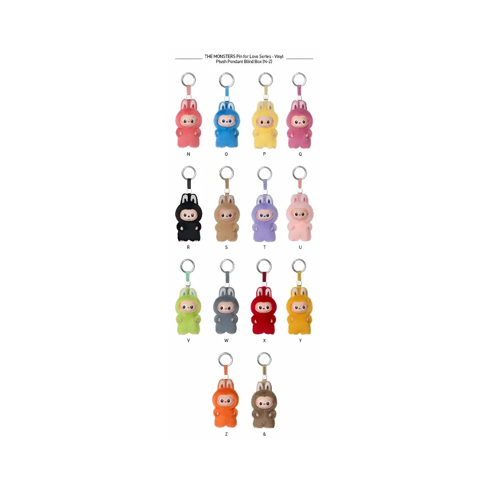 POP MART PIN FOR LOVE Labubu 『R』 POP NOW:THE MONSTERS Pin for Love Series-Vinyl Plush Pendant Blind