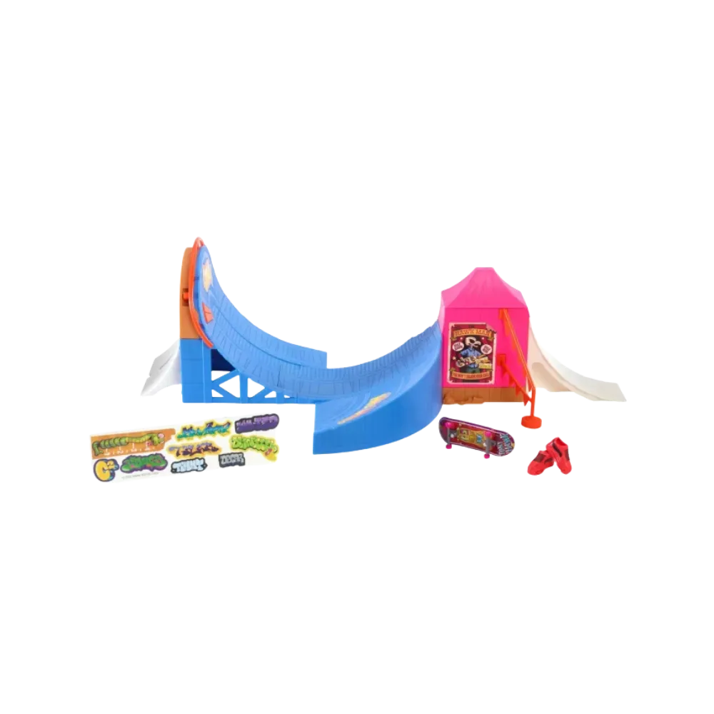 Hot Wheels X Tony Hawk Amusement Park Skate Set With Fingerboard & Pair Of Skate Shoes Set