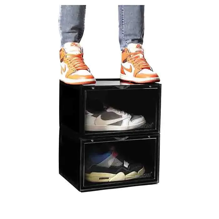 White Stack'Em Sneaker Crates | Shoe Crates (Side Drop)