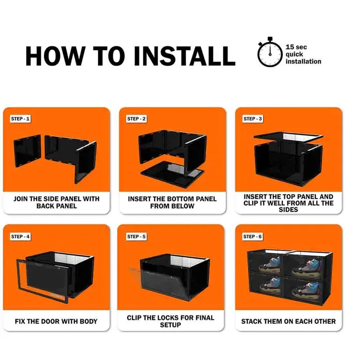 Clear Stack'Em Sneaker Crates | Shoe Crates (Side Drop)