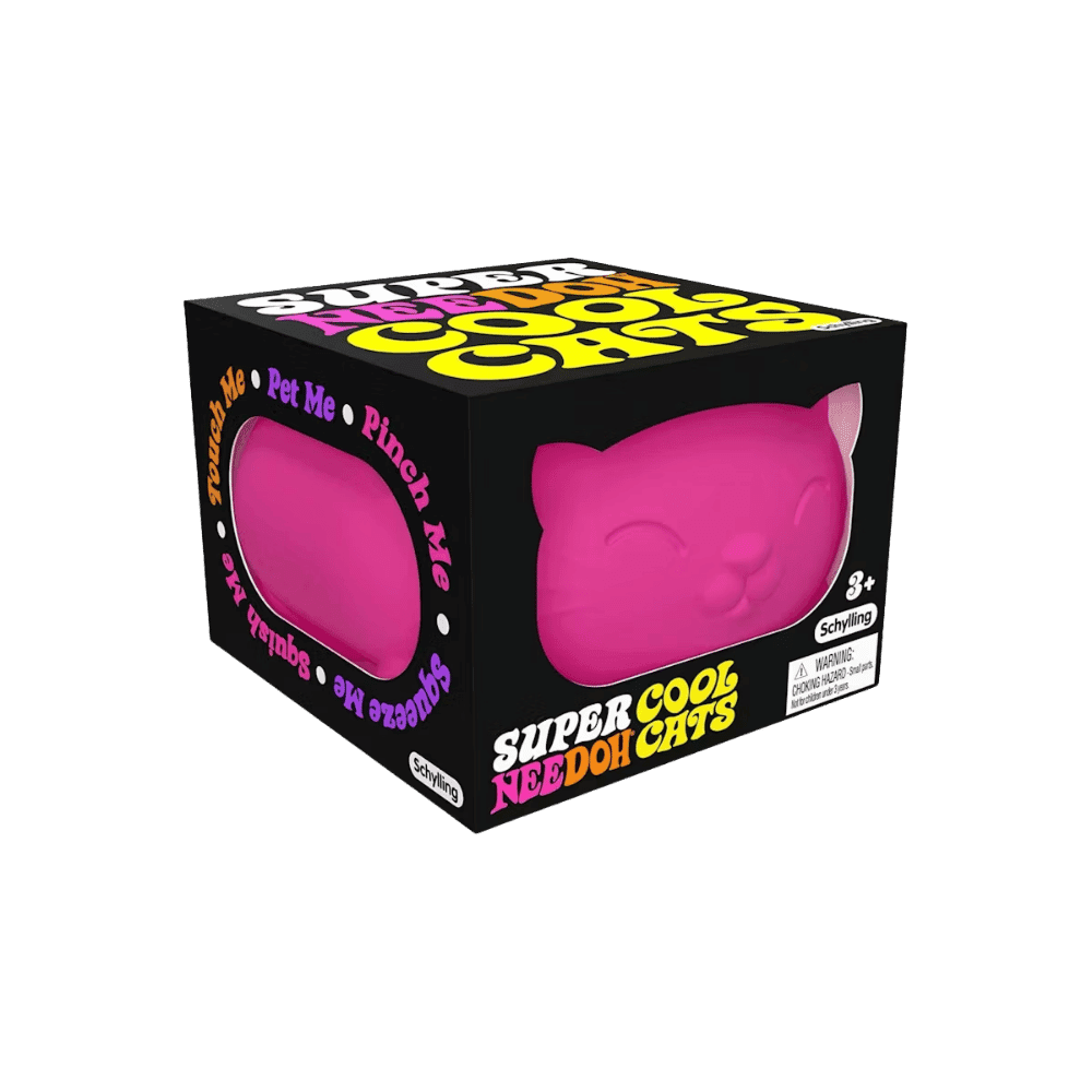 NeeDoh Super Cool Cat Squishy Fidget Toy Pink