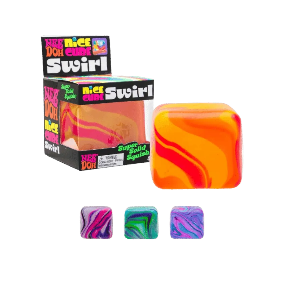 NeeDoh Jumbo Swirl Nice Berg Squishy Fidget Toy 3x Lot Orange/Blue/Purple