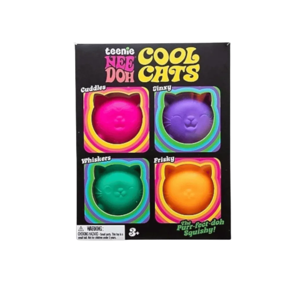 NeeDoh Teenie Cool Cat 4-Pack Squishy Fidget Toy