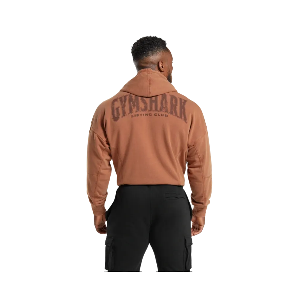 Gymshark Heritage Washed Hoodie Oversized Fit Canyon Brown