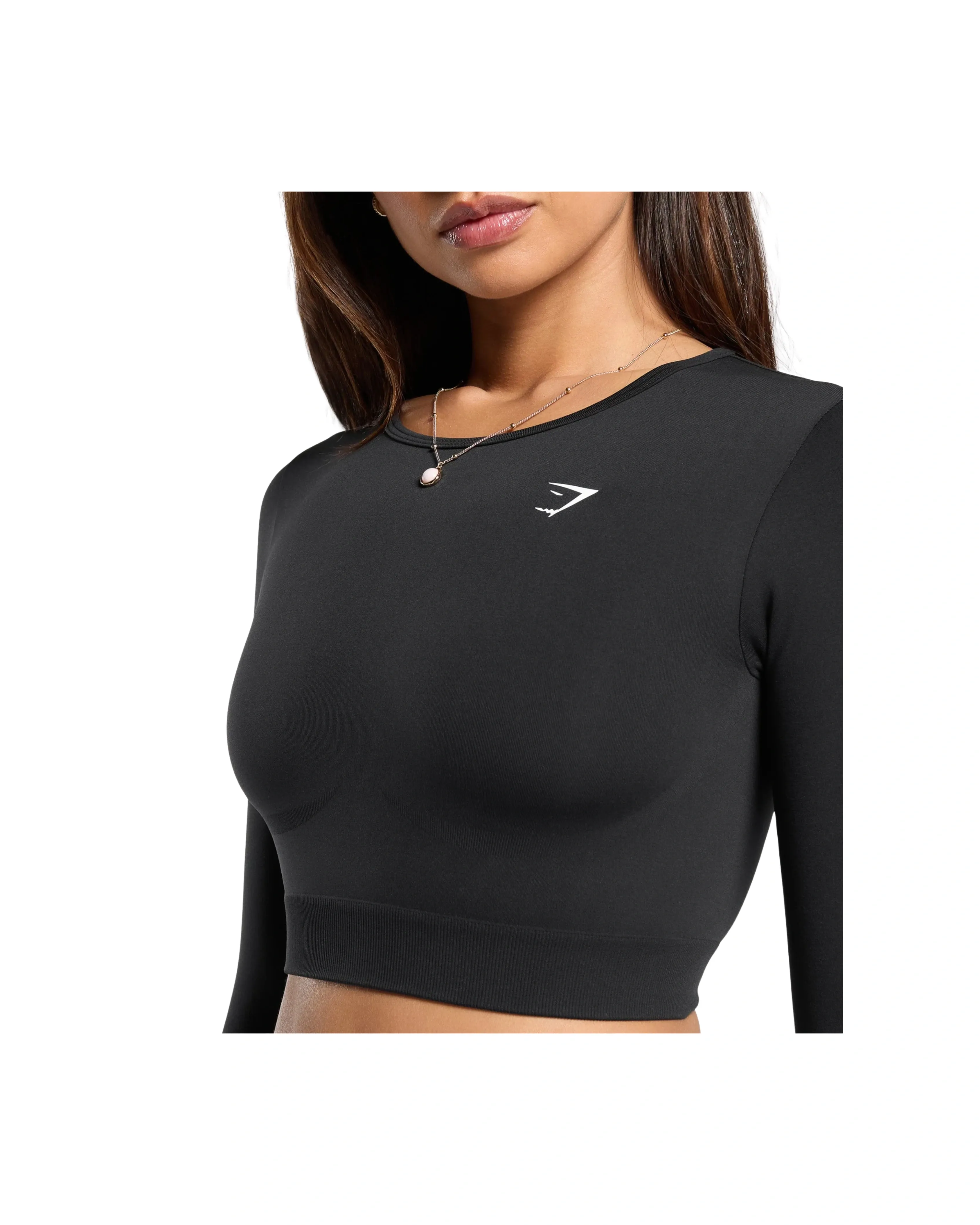 Gymshark Everyday Seamless Long Sleeve Crop Top Black