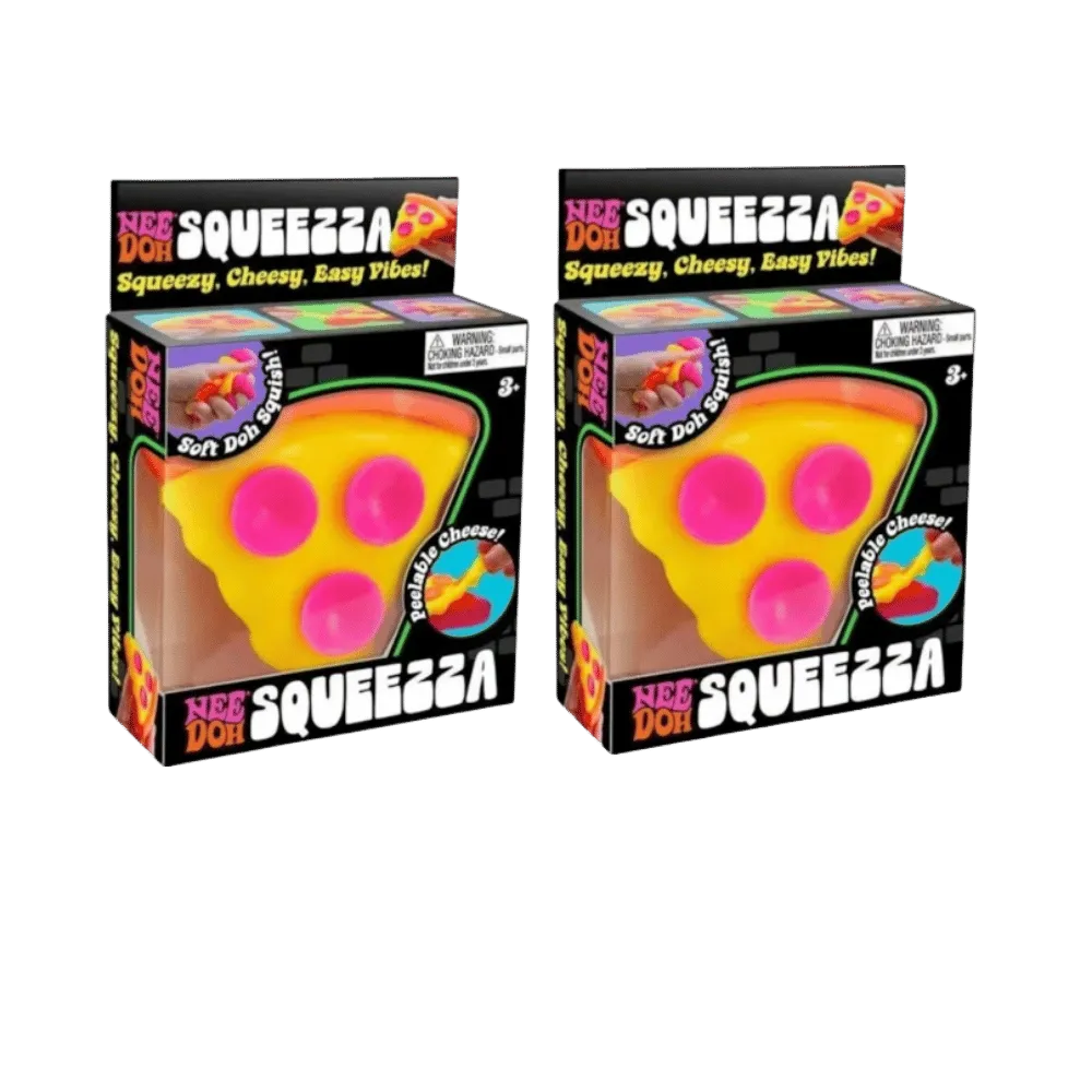 NeeDoh Squeeza Pizza Squishy Fidget Toy 2x Lot