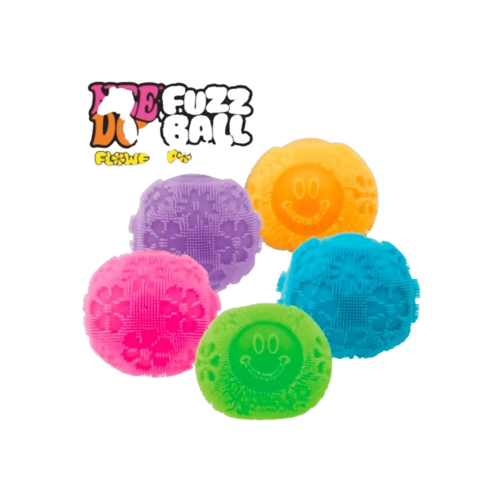 NeeDoh Flower Power Fuzz Ball Squishy Fidget Toy Blue