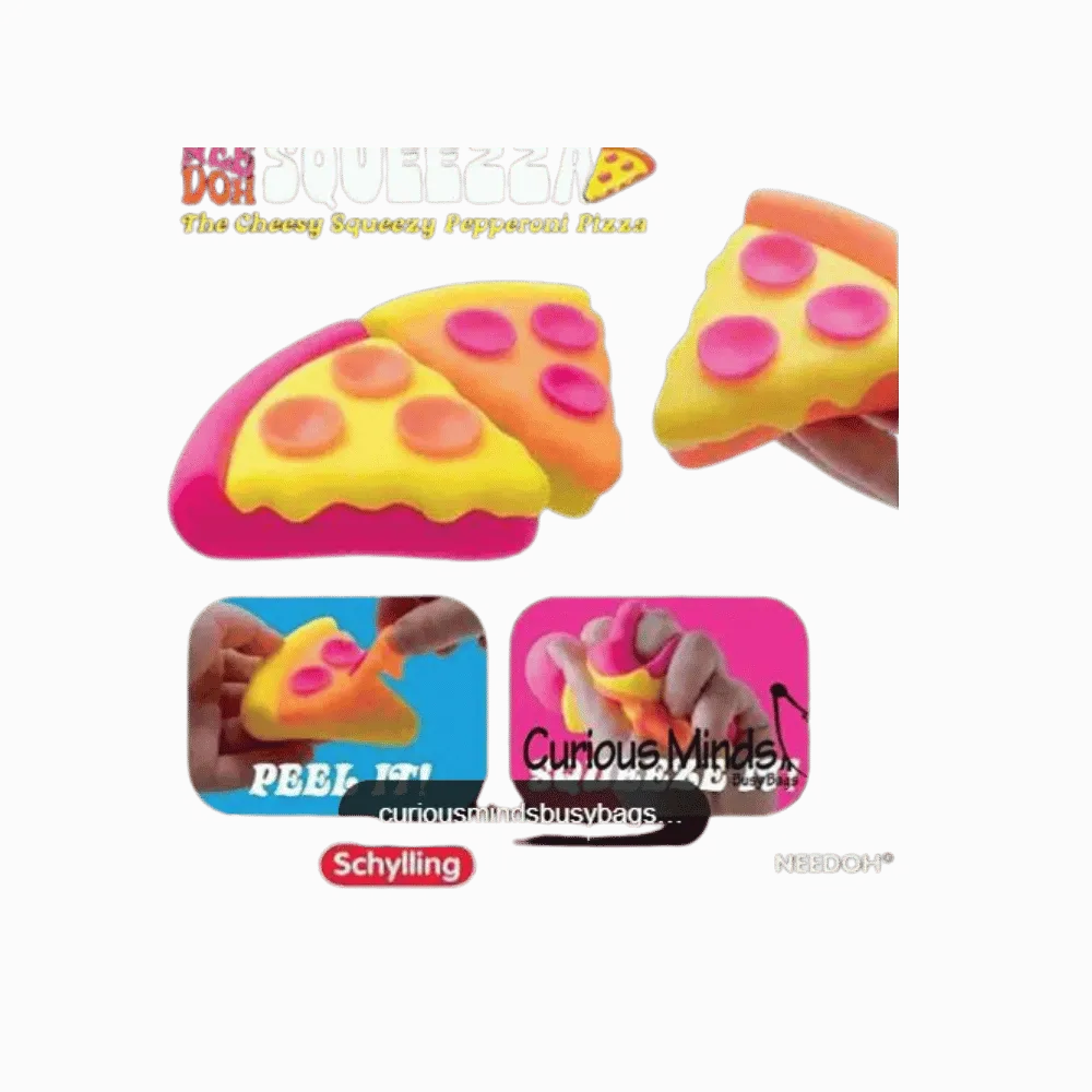 NeeDoh Squeeza Pizza Squishy Fidget Toy 2x Lot