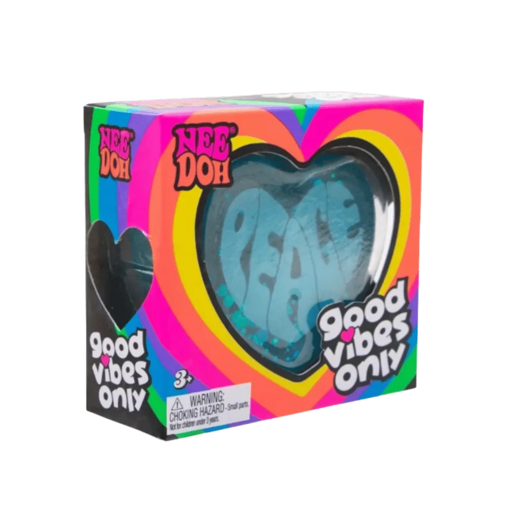 NeeDoh Good Vibes Only Squishy Fidget Toy (Text on Heart May Vary) Blue