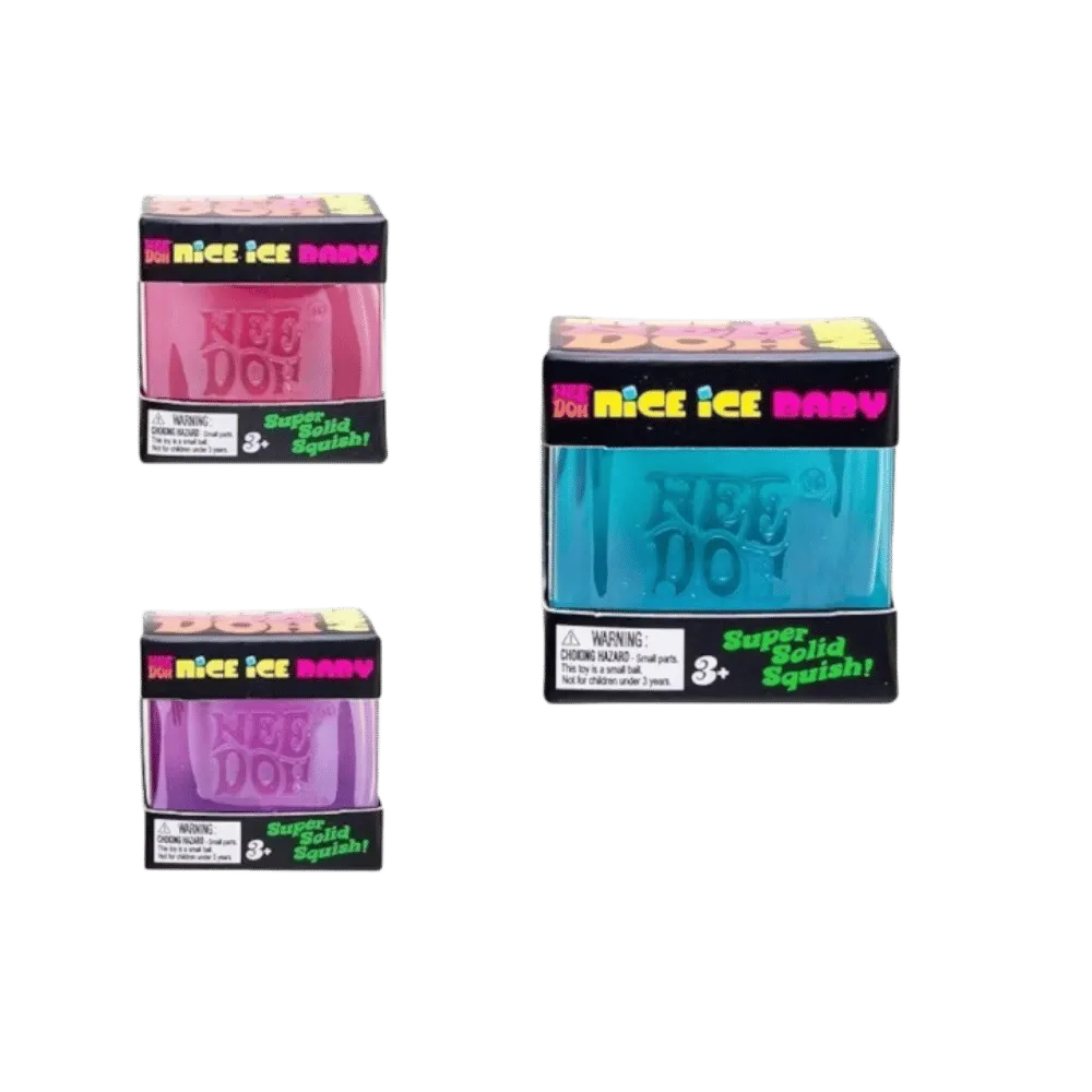 NeeDoh NeeDoh Nice Ice Baby Squishy Fidget Toy 3x Lot Pink Blue Purple