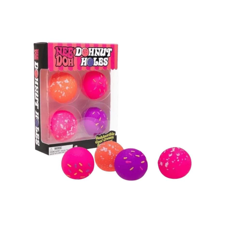 NeeDoh Dohnut Hole Squishy Fidget Toy Set of 4 Mullticolor