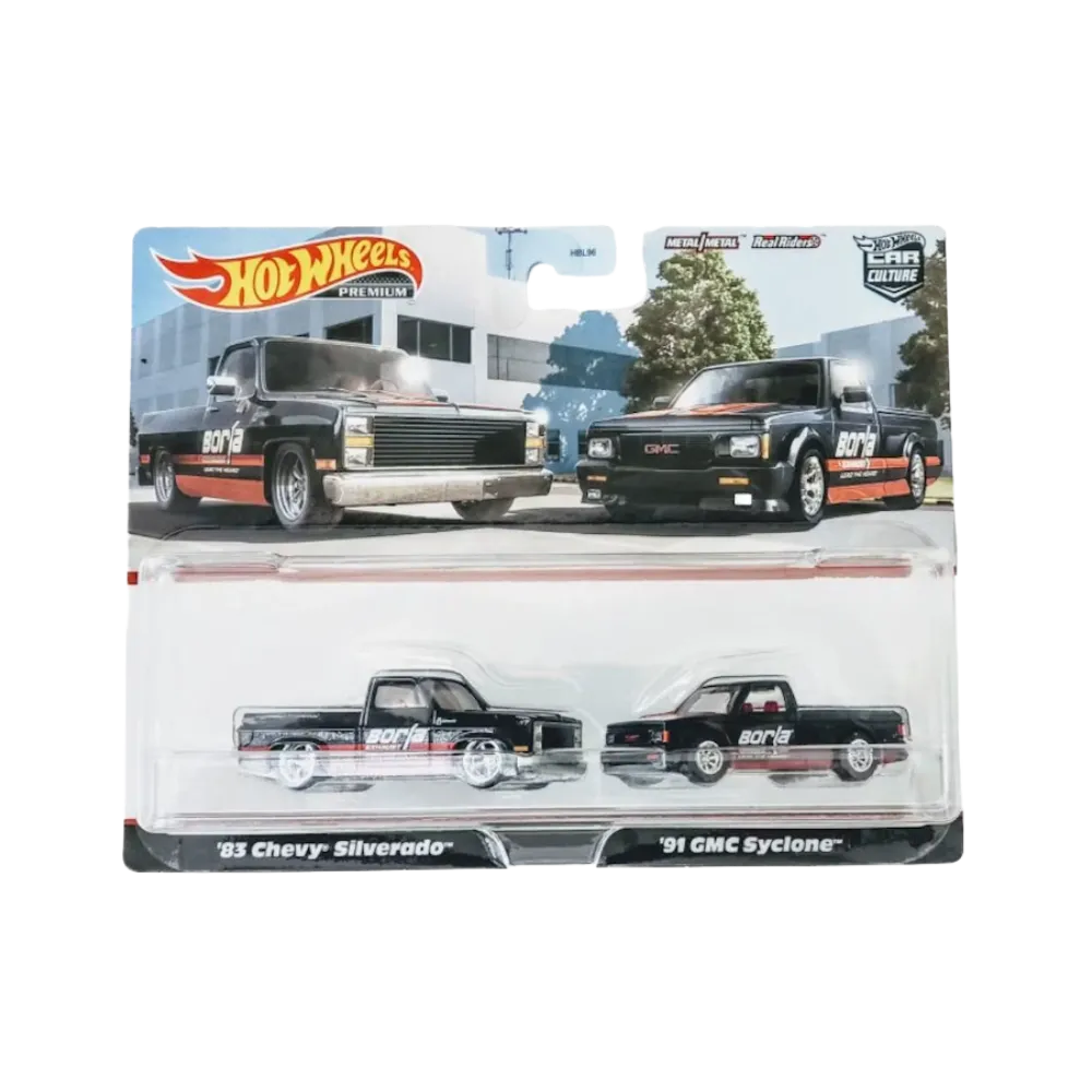 Hot Wheels Premium Car Culture 83 Chevy Silverado & 91 Gmc Syclone 2-Pack