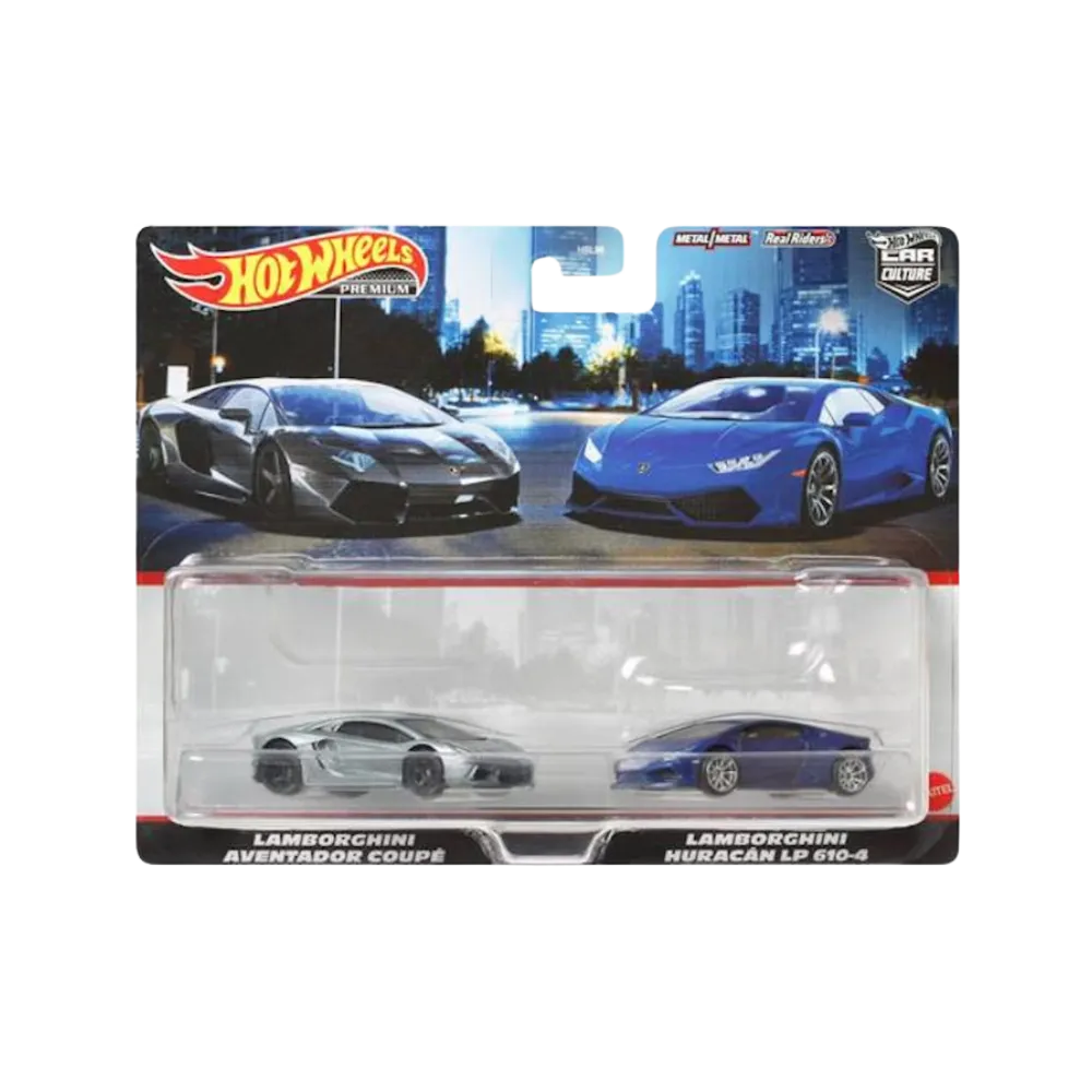 Hot Wheels Premium Car Culture Lamborghini Aventador Coupe / Huracan Lp610-4 2 Pack
