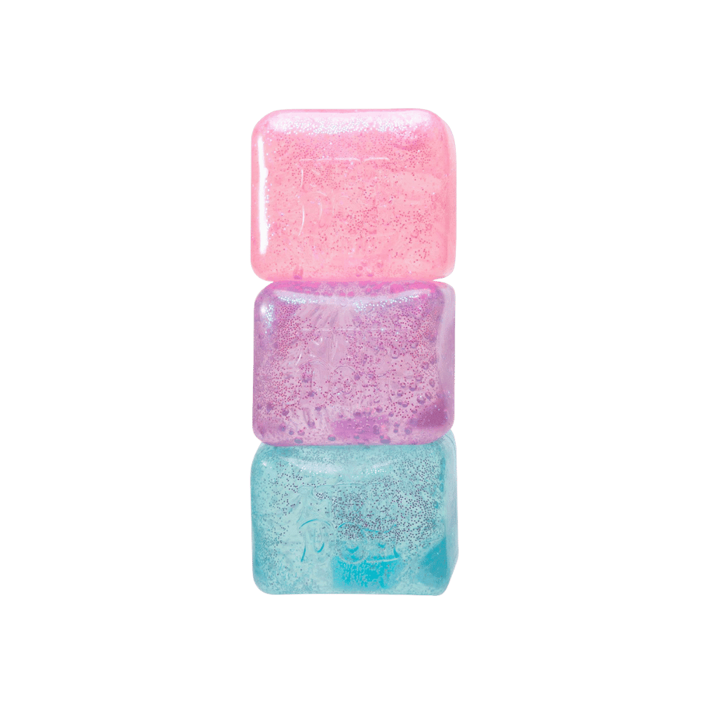 NeeDoh Nice Cube Glitter and Glow Squishy Fidget Toy Blue