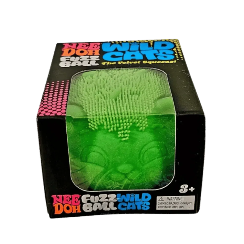 NeeDoh Fuzz Ball Wild Cats Squishy Fidget Toy Green