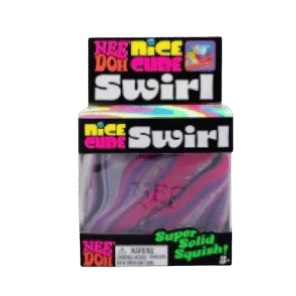 NeeDoh Nice Cube Swirl Super Squeeze! Pink Purple Black