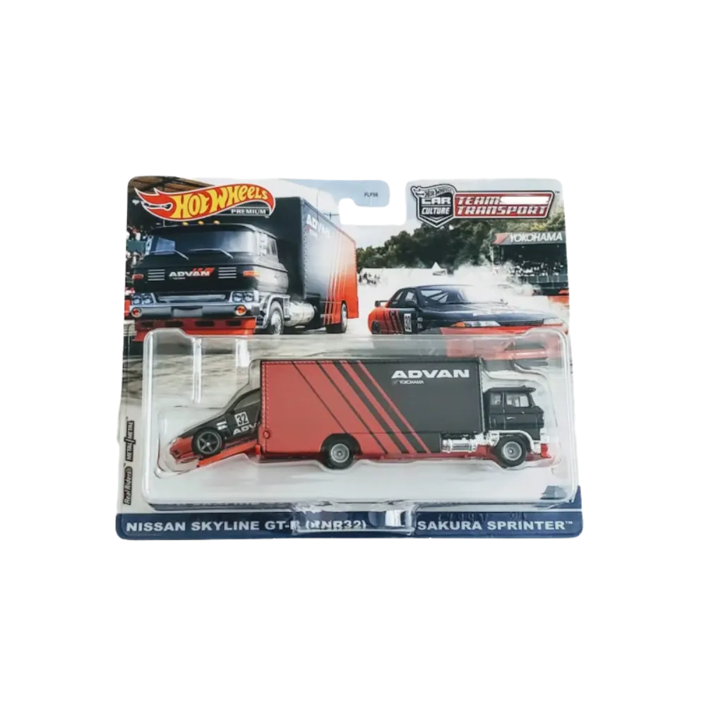 Hot Wheels Car Culture Team Transport Nissan Skyline Gt-R Bnr32 & Sakura Sprinter 2-Pack