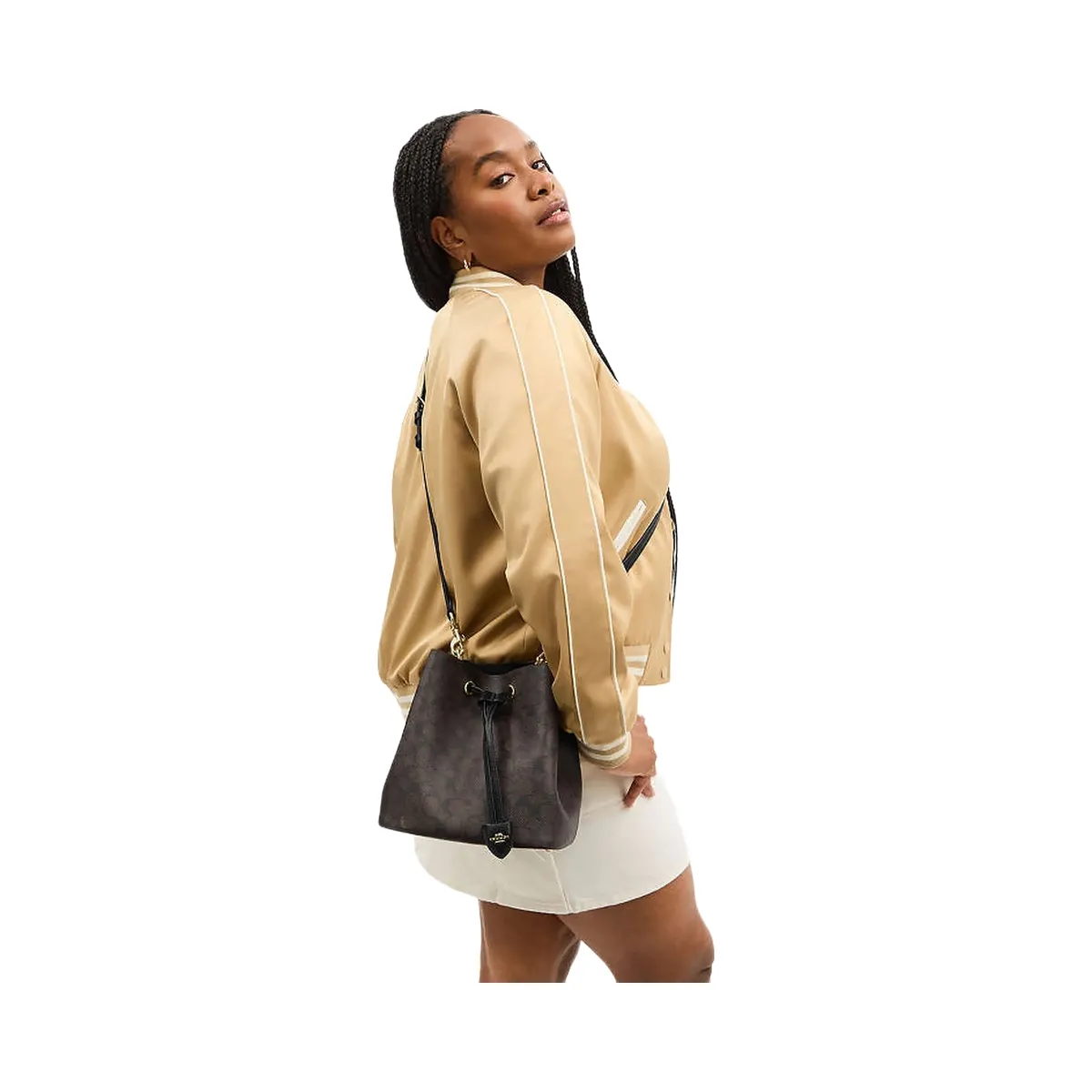 Coach Rowan Bucket Bag In Signature Canvas Signature Canvas-Gold-Walnut-Black