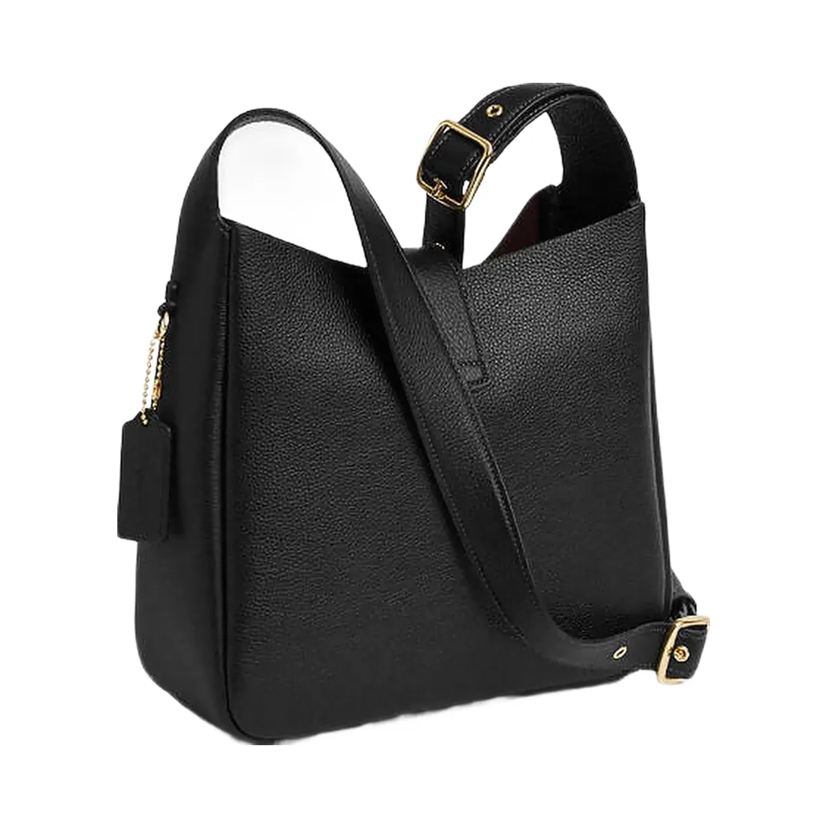 Coach Hadley Convertible Crossbody Bag Pebbled Leather-Gold-Black