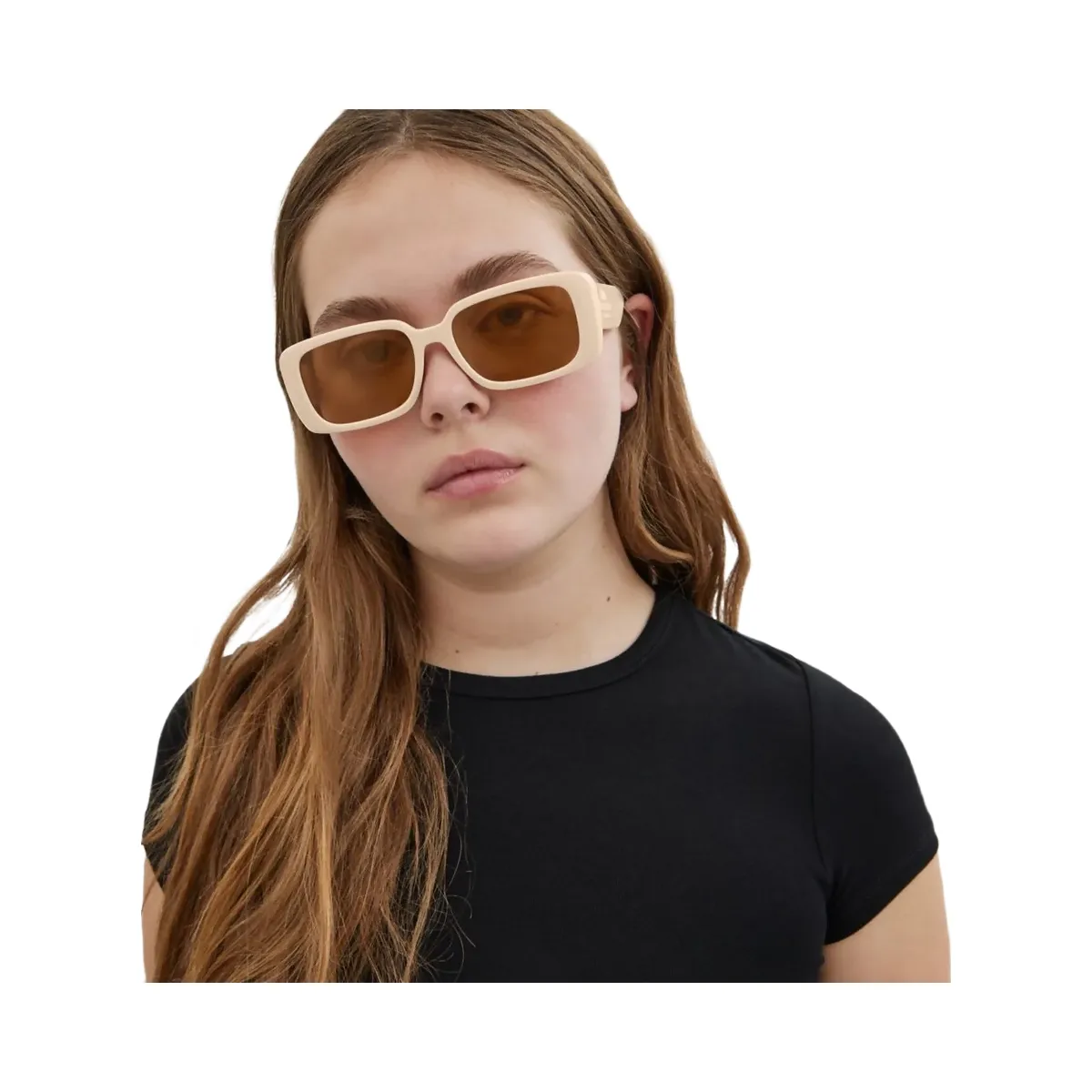 Coach Narrow Rectangle Sunglasses Off White