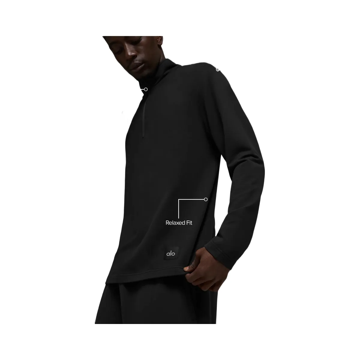 Alo Men's Double Take Long Sleeve 1/4 Zip - Black