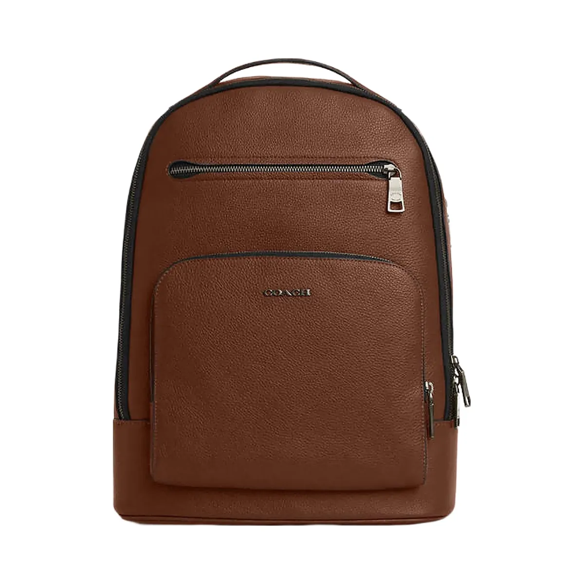 Coach Ethan Backpack Pebbled Leather-Gunmetal-Saddle