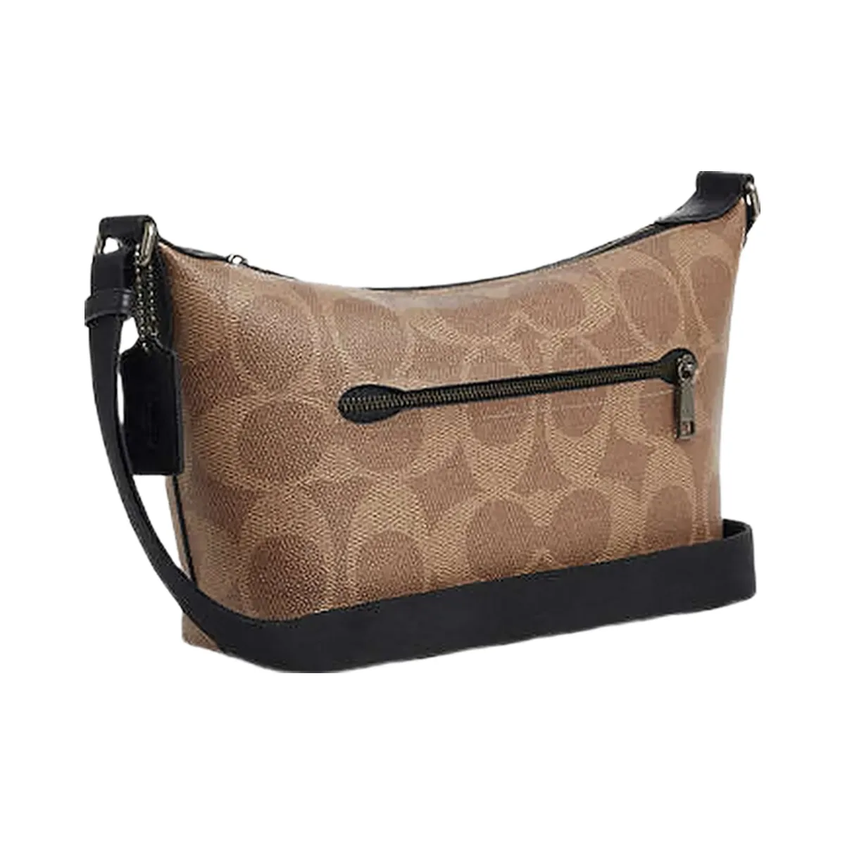 Coach Small Finn Crossbody Bag With Pouch In Maxi Signature Canvas Signature Canvas-Qb-Tan-Black