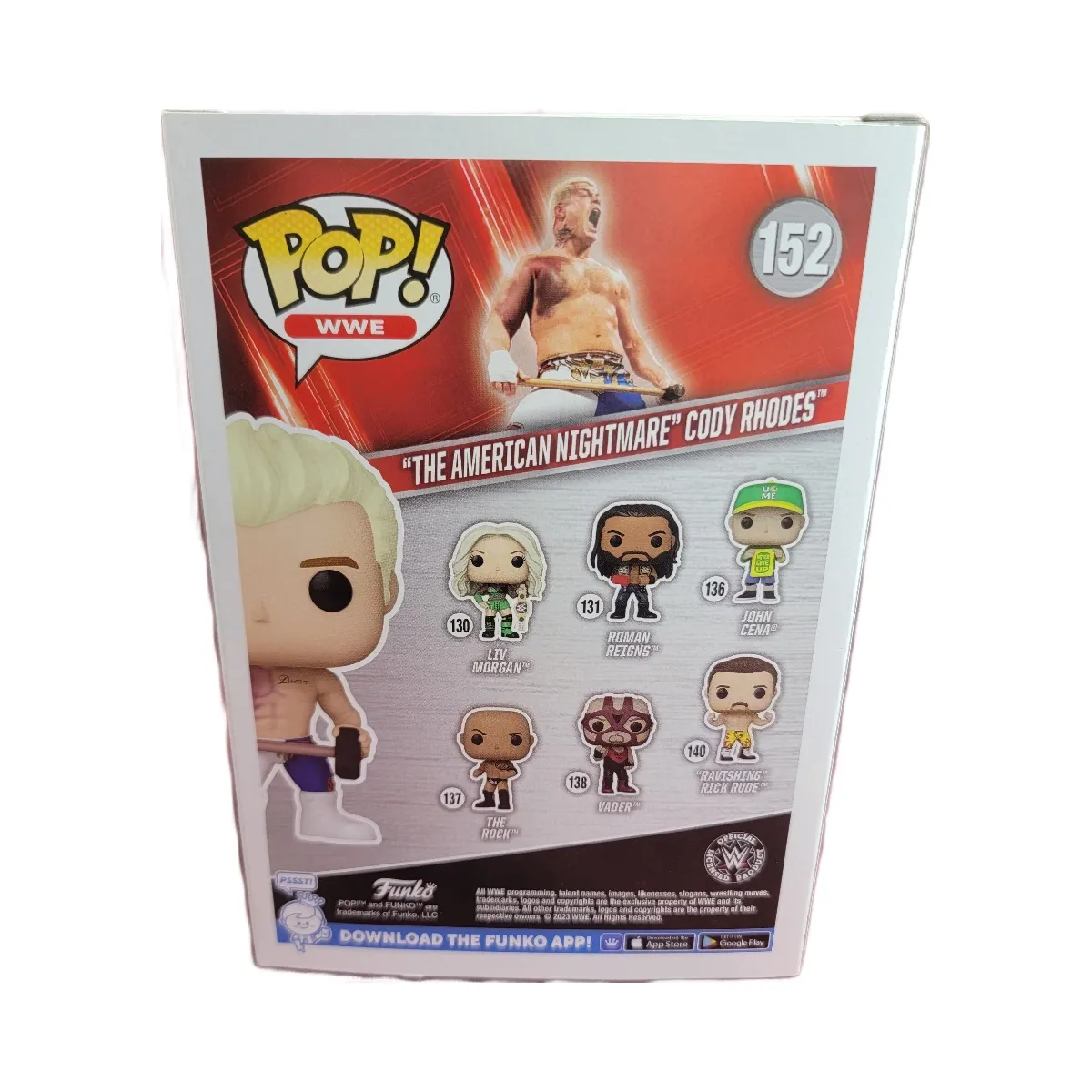 Funko Pop! Cody Rhodes # 152 (Nib)
With Pop Protector #152