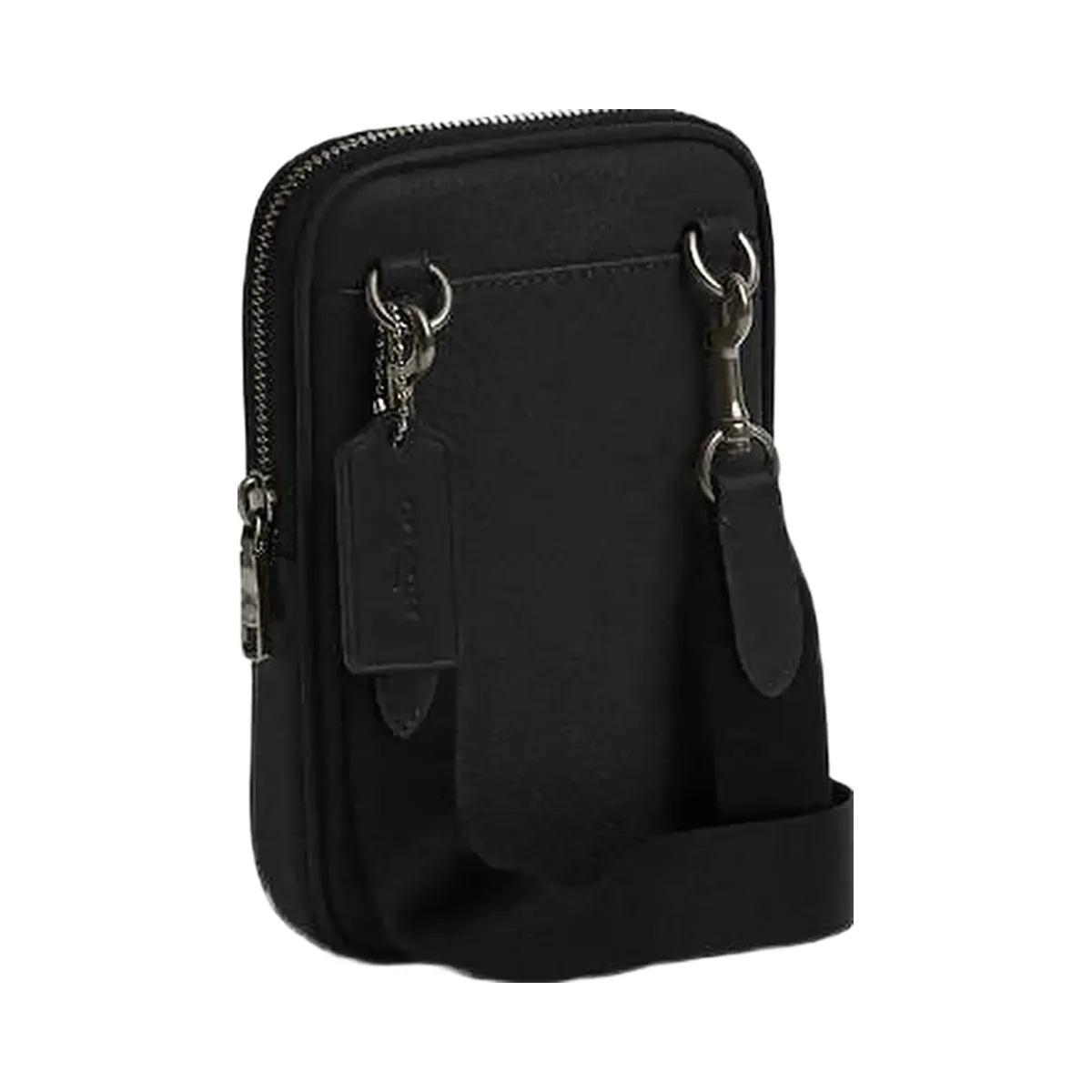 Coach Aden Crossbody Bag Pebbled Leather-Gunmetal-Black