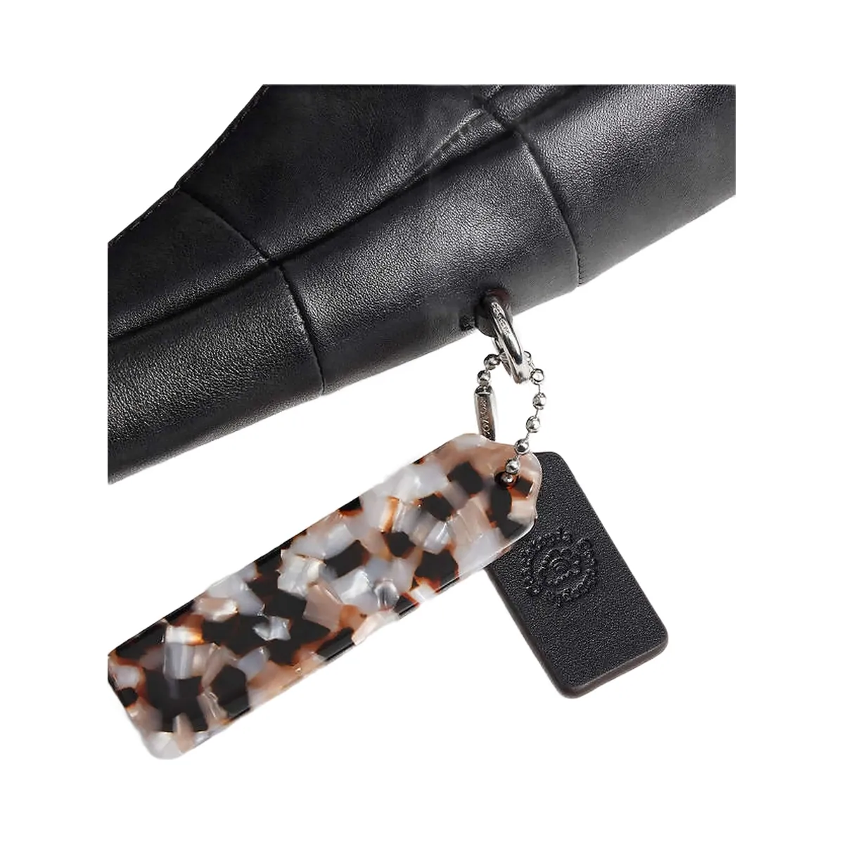 Coach Alter/Ego Crescent Shoulder Bag In Checkerboard Upcrafted Leather Black