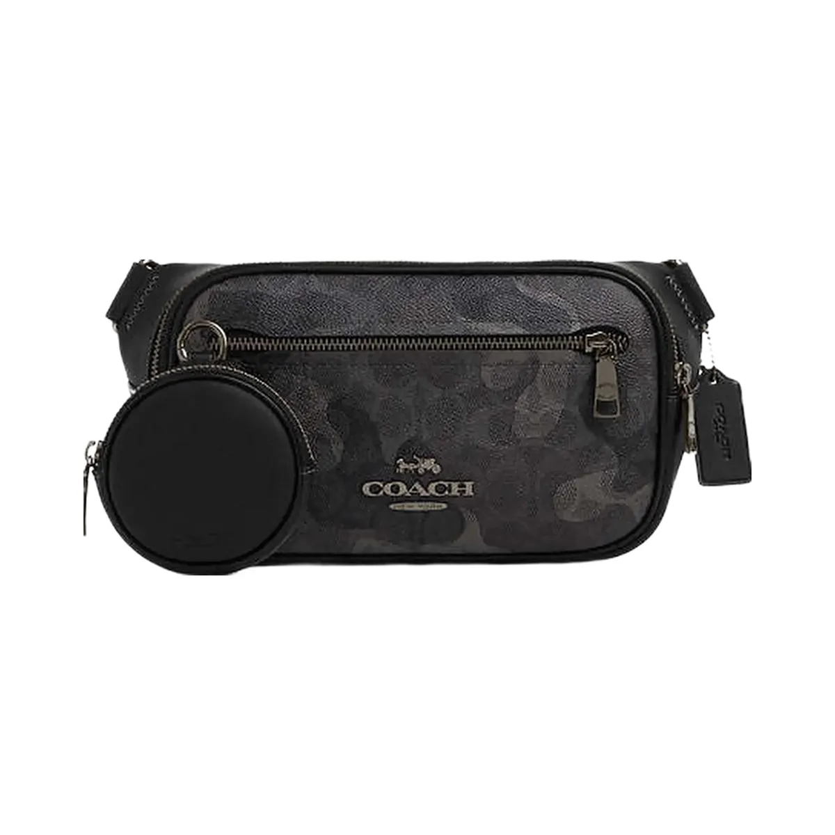 Coach Elias Belt Bag In Signature Camo Print Signature Canvas-Gunmetal-Grey Multi