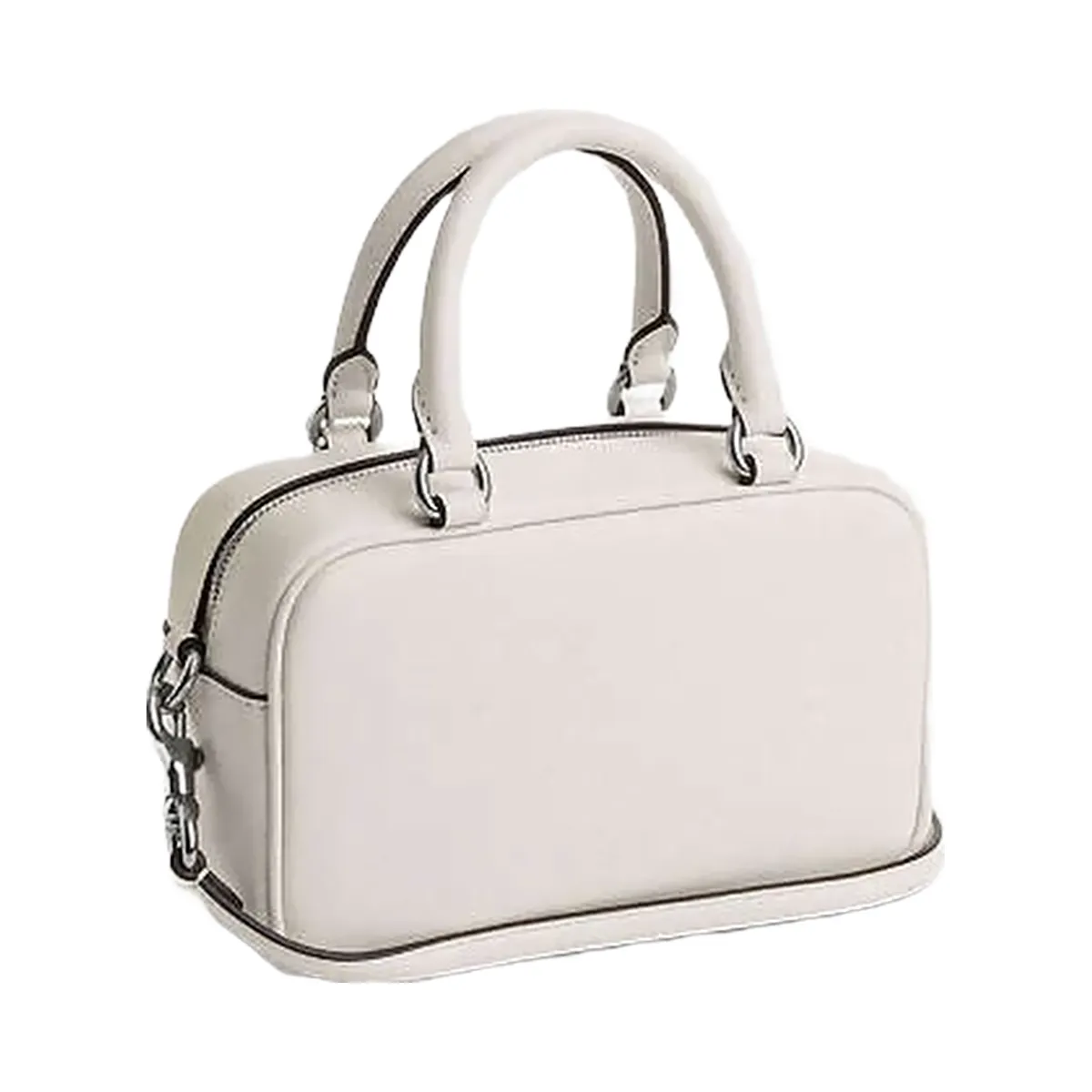 Coach Satchel Crossbody Smooth Leather-Silver-Chalk