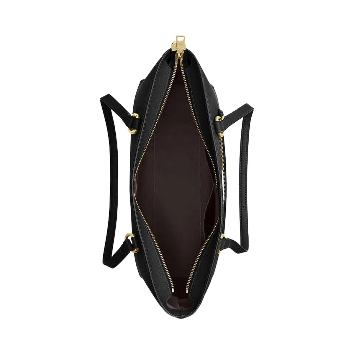 Coach Station Tote Bag Crossgrain Leather-Gold-Black