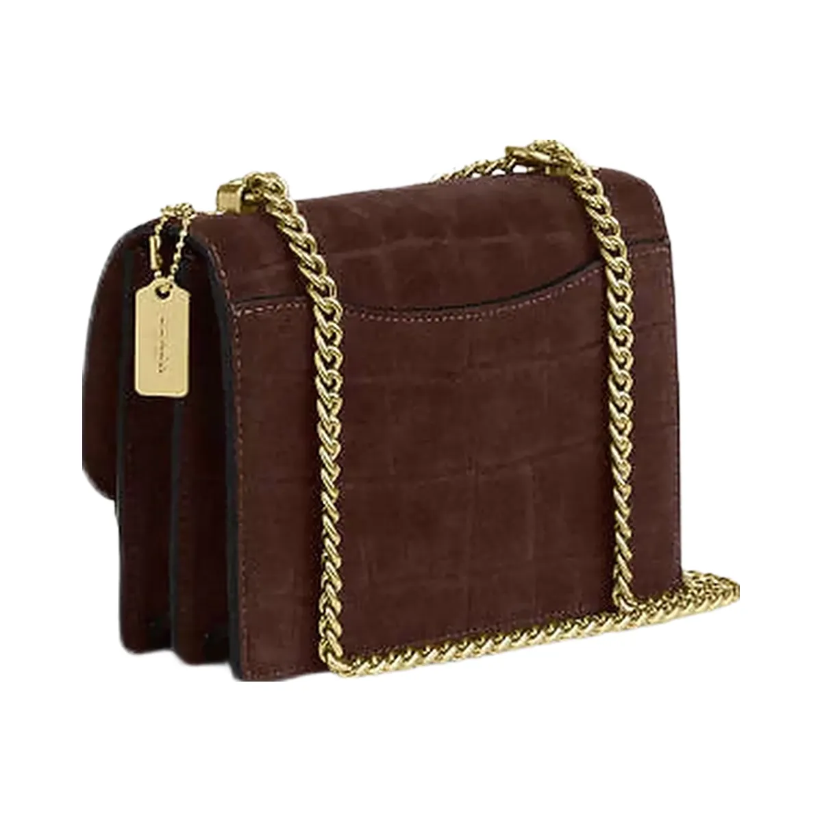 Coach Mini Klare Crossbody Bag Embossed Crocodile-Gold-Maple