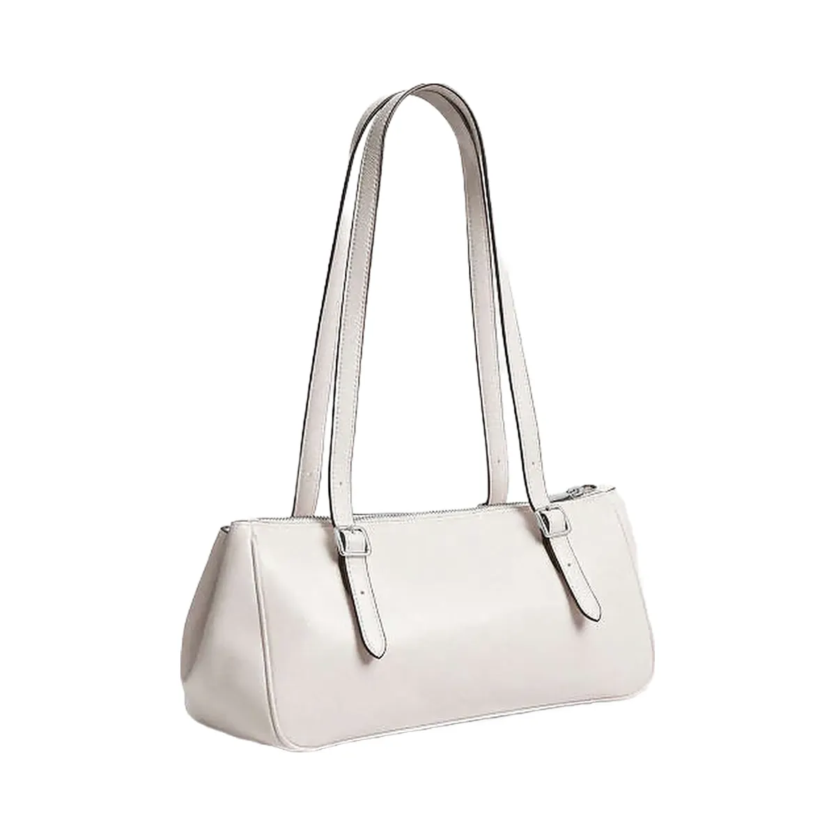Coach Asher Shoulder Bag Glazed Leather-Silver-Chalk