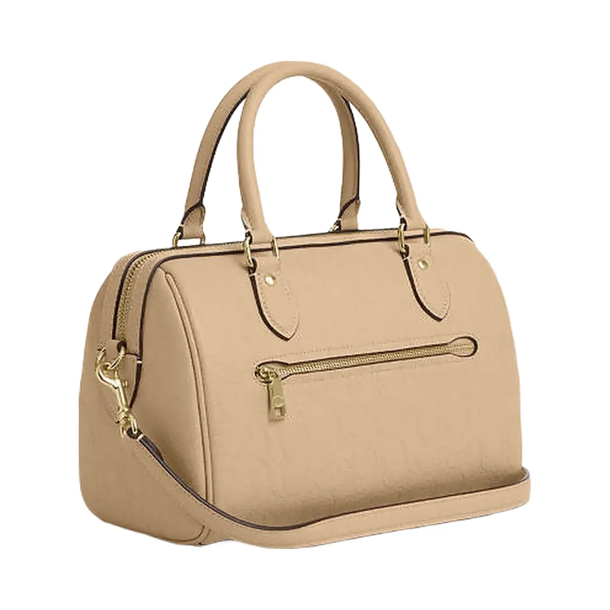 Coach Rowan Satchel Bag In Signature Leather Pebbled Leather-Im-Oat