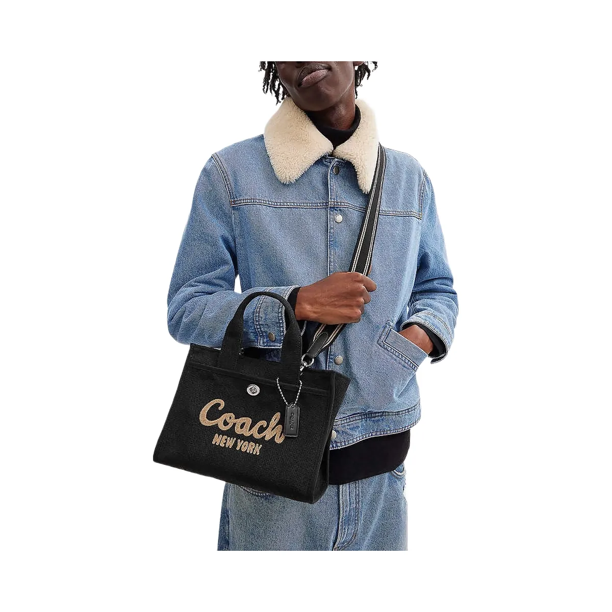 Coach Cargo Tote Bag 26 Canvas-Silver-Black